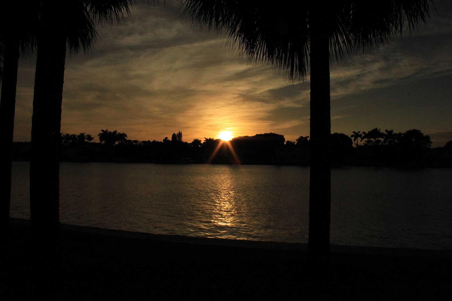 Sunset over Miami, Florida, the real city behind GTA 6's Vice City