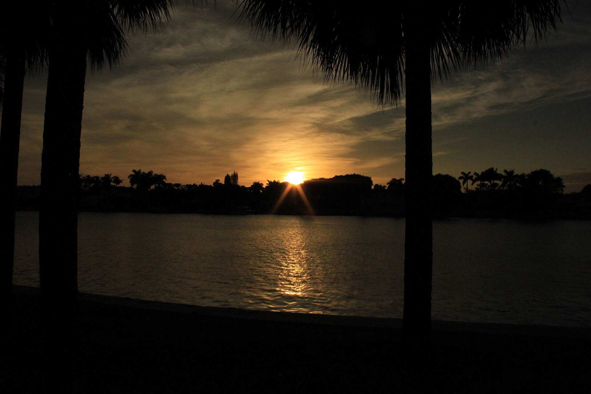 Sunset over Miami, Florida, the real city behind GTA 6's Vice City